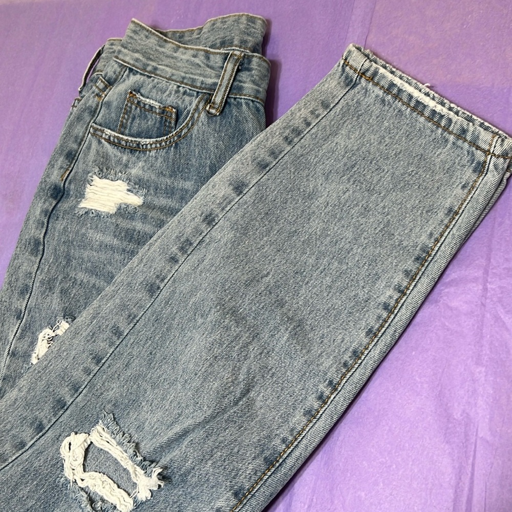 Shein High Waisted Distressed Jeans